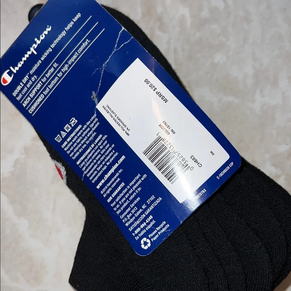 NWT 6pk Women’s no show champion logo socks sz5-9